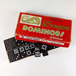 Vintage 50s/60s Halsam Dragon Dominoes Set